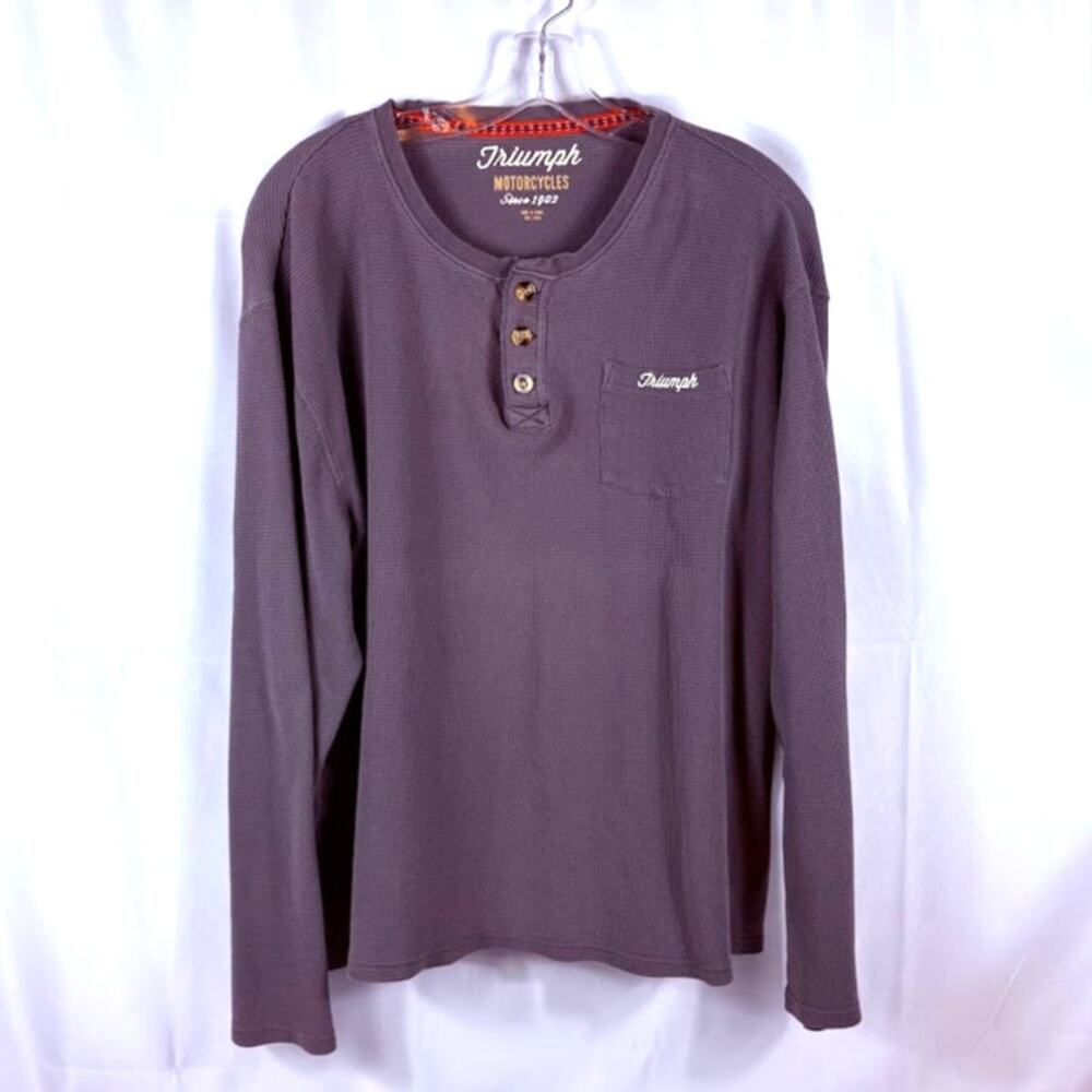 Triumph Motorcycles XXL 2XL Henley Thermal Sweatshirt